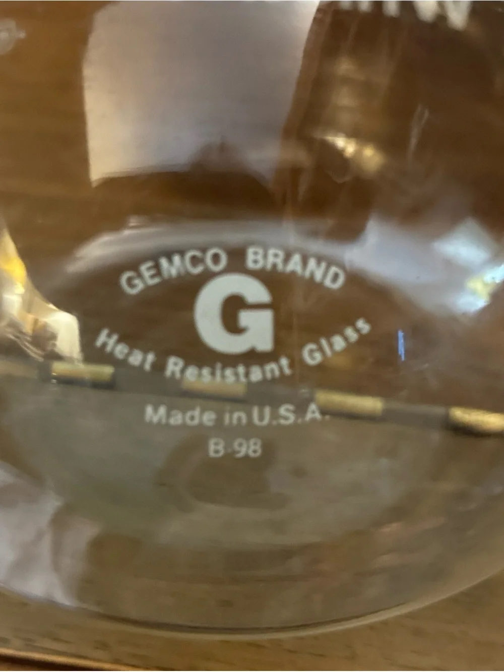 Retro Gemco The Whistler Glass Stovetop Coffee Tea Kettle Pot 8 Cup BLUE Handle